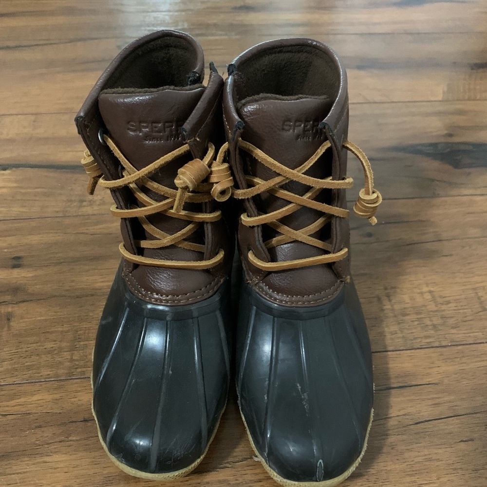 Sperry Brown and Black Waterproof Duck Boots